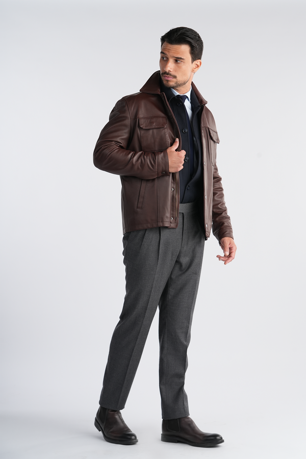 Leather Jacket - Brown