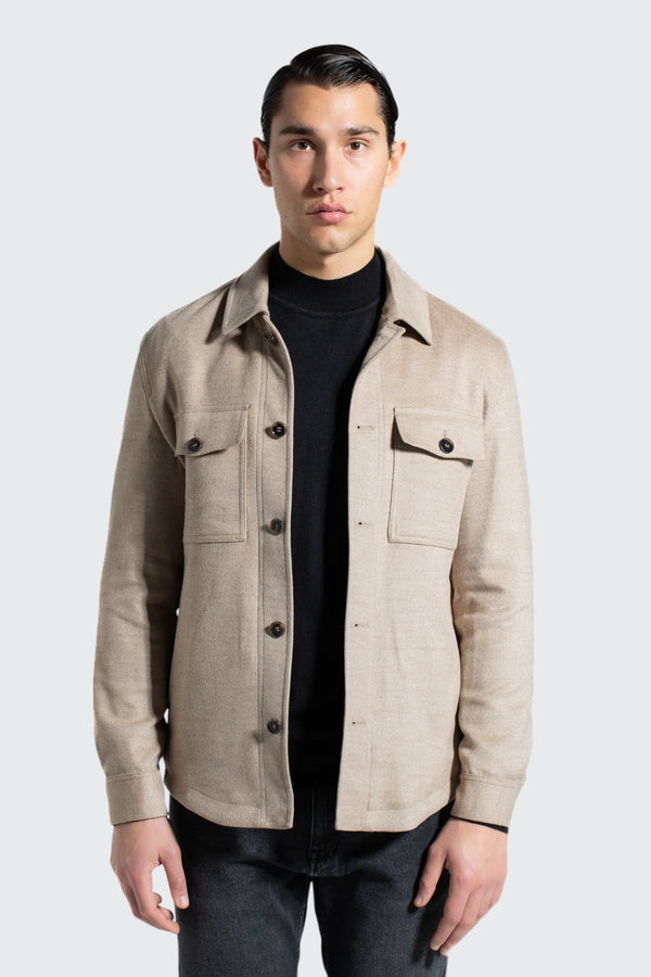 OVERSHIRT WITH POCKETS - BEIGE