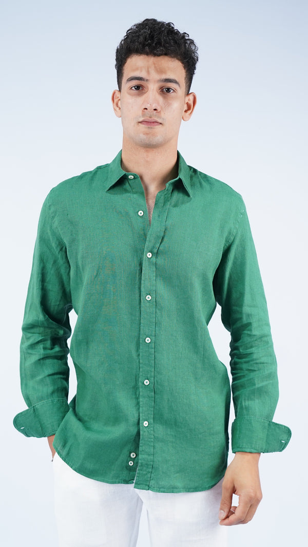 Linen Shirt - Dark Green