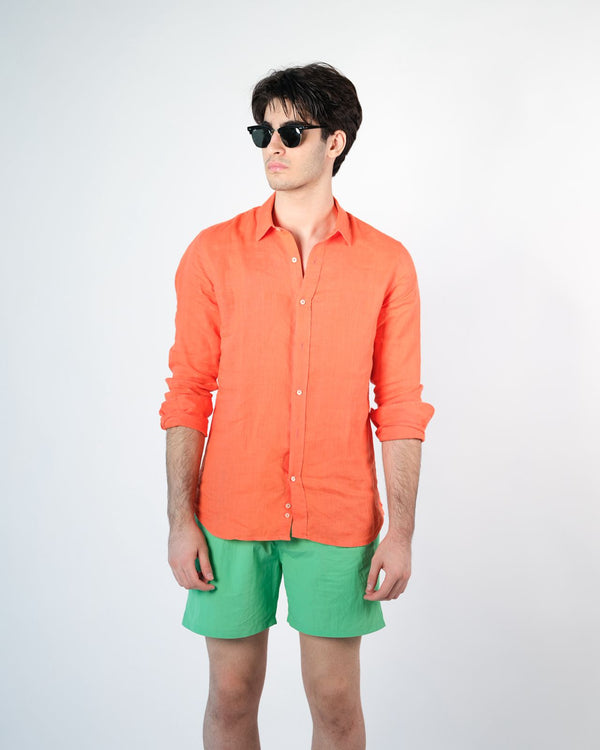 Linen Shirt - Orange